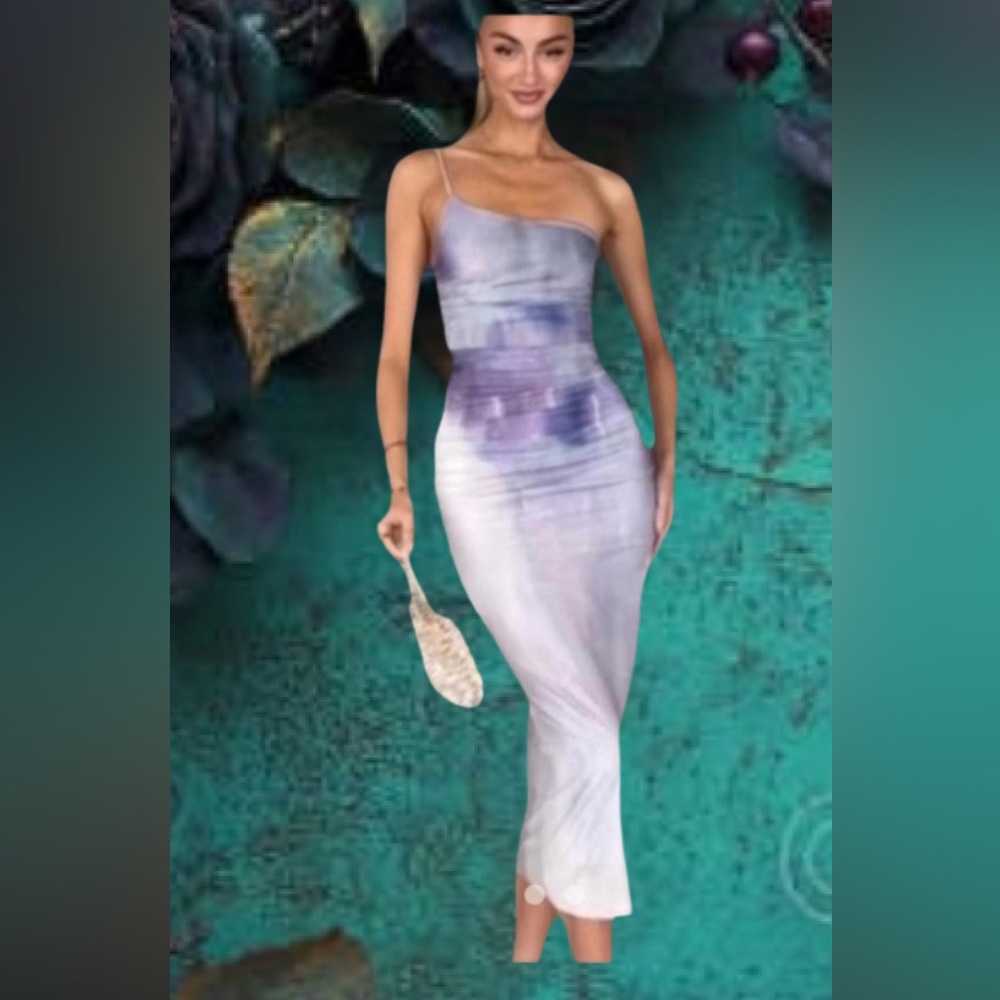 Zara Lavender Ombre One-Shoulder Bodycon Dress